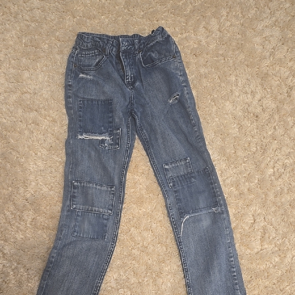 Women's Distressed Blue Jeans